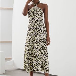The Other Stories Floral Halter Midi Dress